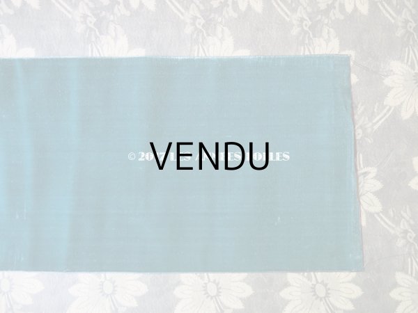 画像8: 19世紀末 アンティーク シルク製 幅広 ベルベットのリボン ブルーグリーン ダブルフェイス 1.9m　幅16cm (8)