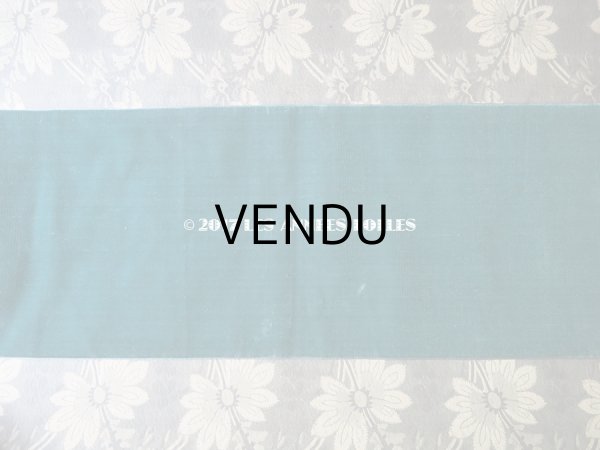 画像6: 19世紀末 アンティーク シルク製 幅広 ベルベットのリボン ブルーグリーン ダブルフェイス 1.9m　幅16cm (6)