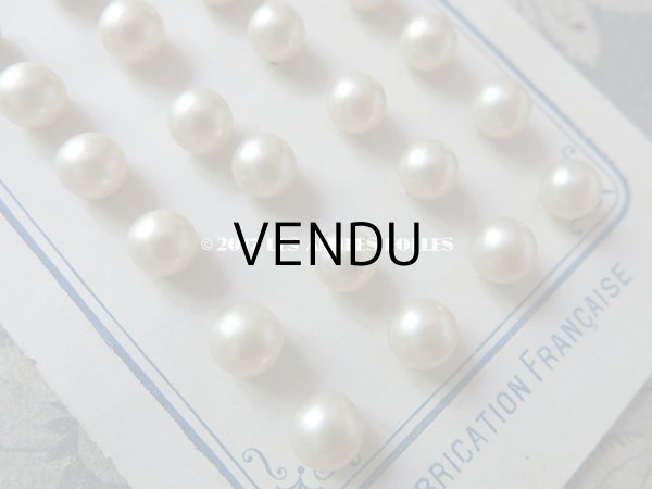 画像5: アンティーク マリアージュ用 パールボタン（球） 8mm オフホワイト 24ピース (5)