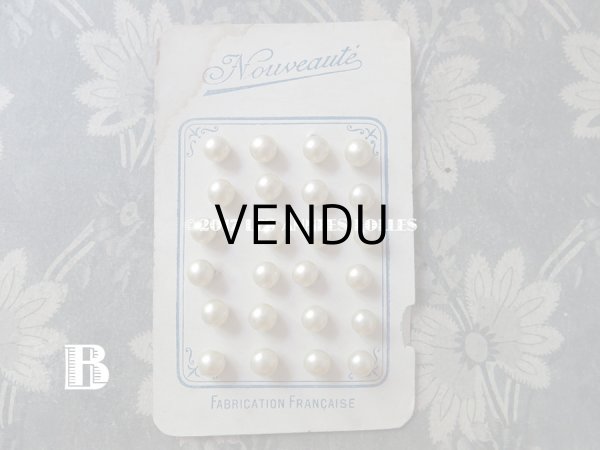 画像6: アンティーク マリアージュ用 パールボタン（球） 8mm オフホワイト 24ピース (6)