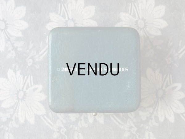 画像4: アンティーク 本革 ジュエリーボックス ブレスレット用 ブルーグリーン MABEL (4)