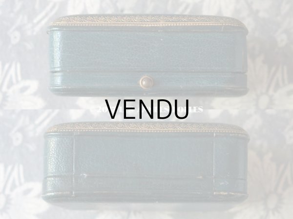 画像8: アンティーク 本革 ジュエリーボックス ブレスレット用 ブルーグリーン MABEL (8)