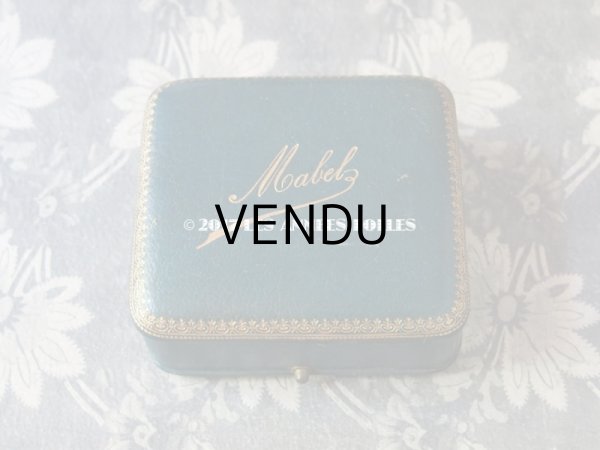 画像3: アンティーク 本革 ジュエリーボックス ブレスレット用 ブルーグリーン MABEL (3)