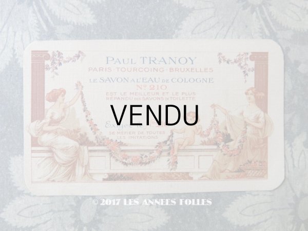 画像2: 1922年 アンティーク パフュームカード 薔薇のガーランド LE SAVON A L'EAU DE COLOGNE - PAUL TRANOY PARIS -  (2)