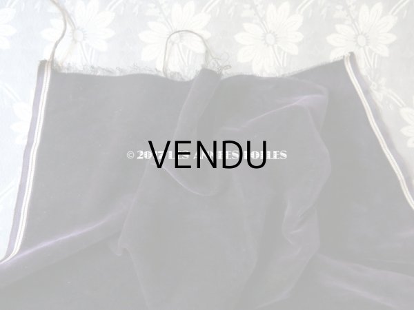 画像5: 19世紀末 アンティーク ファブリック シルク製ベルベット 深紫　110×４7cm (5)