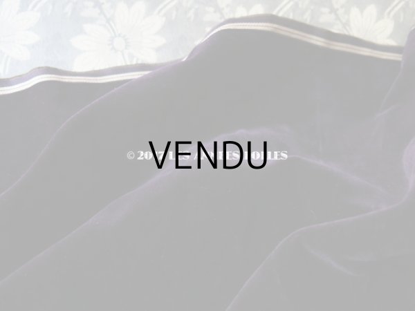 画像4: 19世紀末 アンティーク ファブリック シルク製ベルベット 深紫　110×４7cm (4)