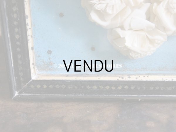 画像6: 19世紀 アンティーク ガラスのフレーム入り コミュニオンの薔薇のヘッドリース　 (6)