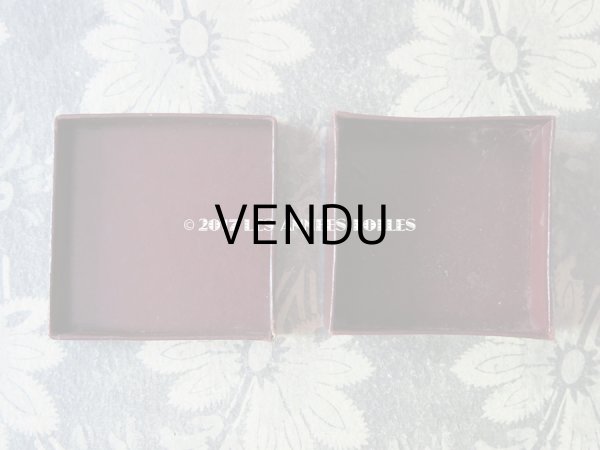 画像6: アンティーク ジュエリーボックス ボルドー色 (6)