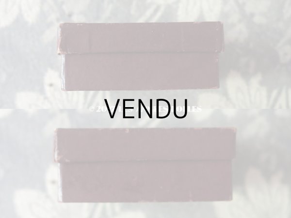 画像7: アンティーク ジュエリーボックス ボルドー色 (7)