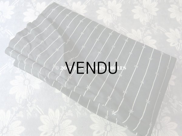 画像9: 19世紀 アンティーク シルク製 ファブリック モノトーン 墨黒 110×50cm (9)