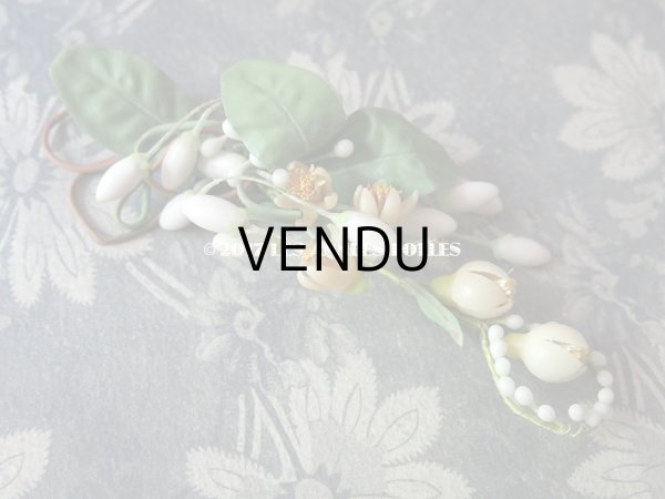 画像11: 1900年代 箱付き アンティーク ワックスフラワーのヘッドリース & ブローチ ウェディング 結婚式 ティアラ オレンジブロッサム (11)