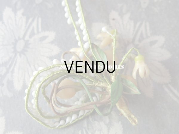 画像9: 1900年代 箱付き アンティーク ワックスフラワーのヘッドリース & ブローチ ウェディング 結婚式 ティアラ オレンジブロッサム (9)