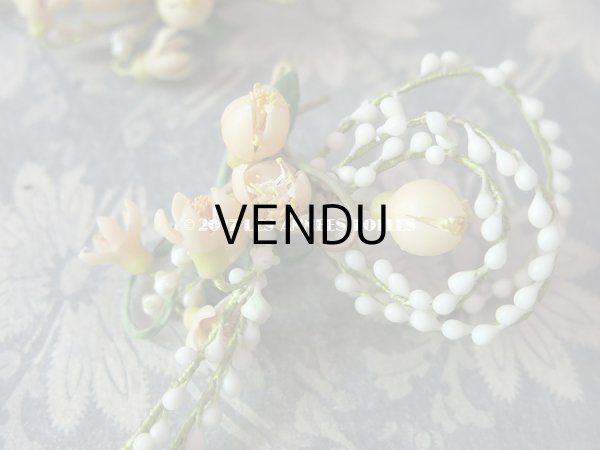 画像6: 1900年代 箱付き アンティーク ワックスフラワーのヘッドリース & ブローチ ウェディング 結婚式 ティアラ オレンジブロッサム (6)