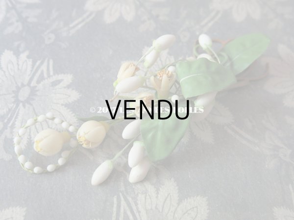 画像12: 1900年代 箱付き アンティーク ワックスフラワーのヘッドリース & ブローチ ウェディング 結婚式 ティアラ オレンジブロッサム (12)