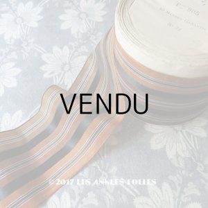 画像: 1900年代 アンティーク 幅広 リボン ブラウンのストライプ 5.8m PON 905 N22 COLORIS4