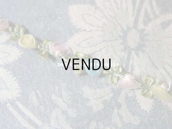 画像6: 1900年代 アンティーク シルク製オーガンジー 4色の薔薇のロココトリム 19cm (6)