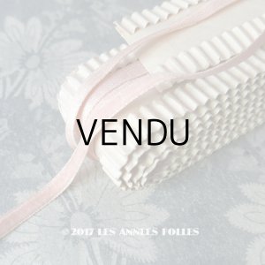 画像: 19世紀末 アンティーク シルク製 ベルベット＆サテンリボン 5mm幅 ダブルフェイス 6.1m サーモンピンク