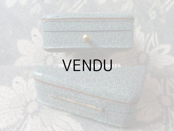 画像7: アンティーク ジュエリーボックス ブルーグレー (7)