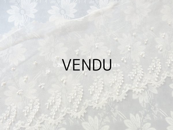 画像3: 1900年代 アンティーク スカラップレース ポンポン付 120cm  (3)