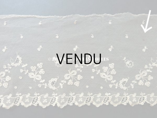 画像7: 1900年代 アンティーク レース 花とリーフ＆リボン　115cm  (7)