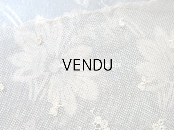 画像5: 1900年代 アンティーク レース 花とリーフ＆リボン　115cm  (5)