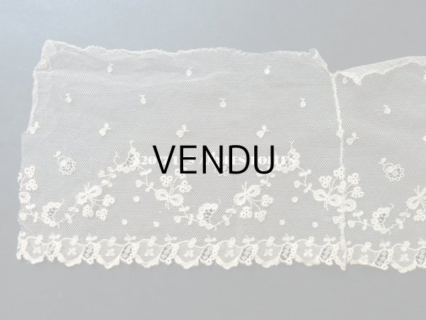 画像6: 1900年代 アンティーク レース 花とリーフ＆リボン　115cm  (6)