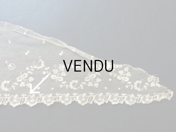 画像10: 1900年代 アンティーク レース 花とリーフ＆リボン　115cm  (10)
