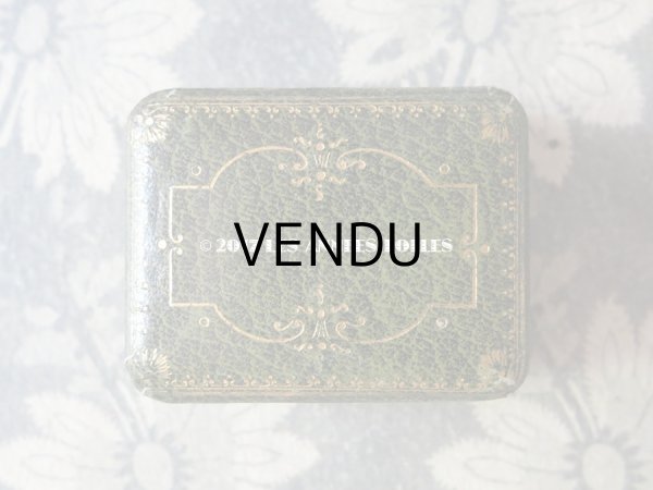 画像4: アンティーク ジュエリーボックス 金彩入り グリーン (4)