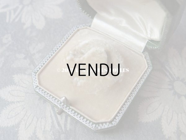 画像8: アンティーク ジュエリーボックス 銀彩入り グリーン (8)