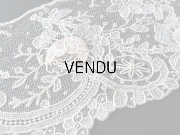 画像6: 19世紀末 未使用 アンティーク ニードルレース ポワンドガーズ 新品同様 『ポワン・ド・ガーズ』『ポワン・ド・ローズ』 260cm (6)