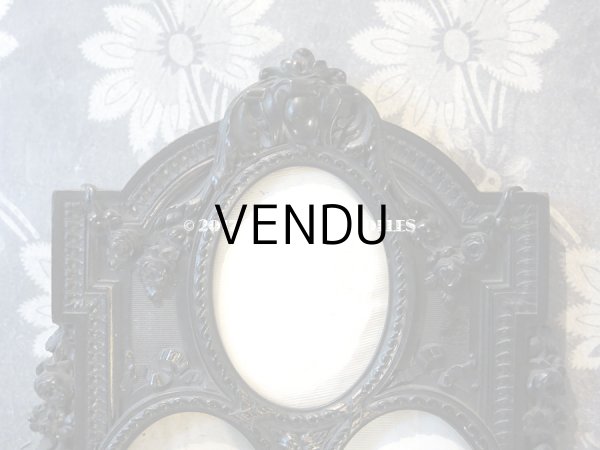 画像3: 19世紀 ナポレオン3世 アンティーク 木製 フォトフレーム 薔薇のガーランド (3)