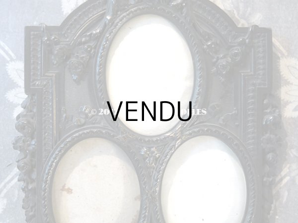 画像5: 19世紀 ナポレオン3世 アンティーク 木製 フォトフレーム 薔薇のガーランド (5)