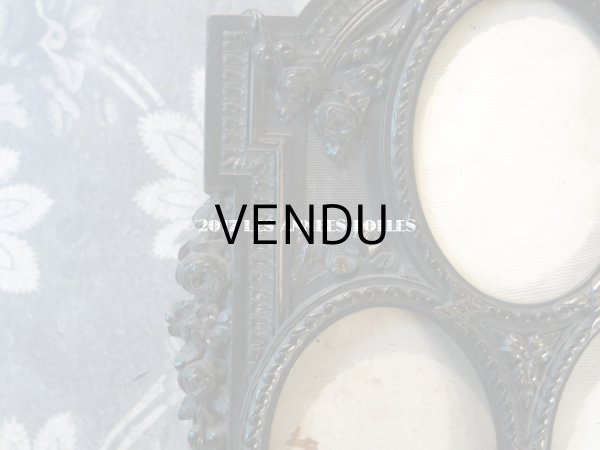 画像4: 19世紀 ナポレオン3世 アンティーク 木製 フォトフレーム 薔薇のガーランド (4)