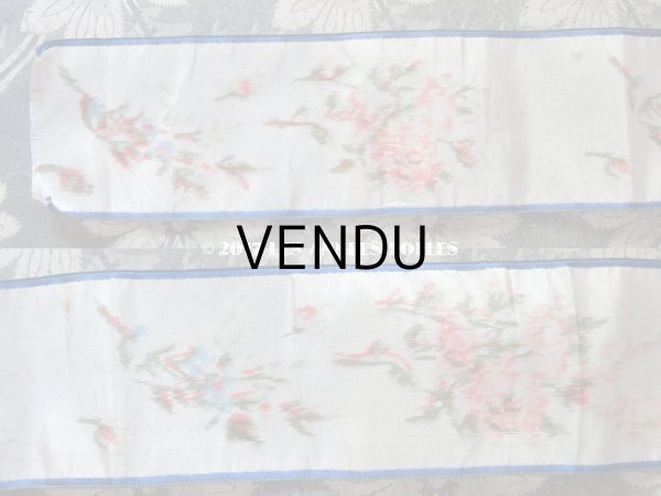 画像5: 19世紀 アンティーク シルク製  ぼかし織 リボン ピンクの薔薇模様 62cm (5)