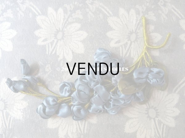 画像3: アンティーク ロココ調  薔薇のコサージュ スモーキーブルー (3)