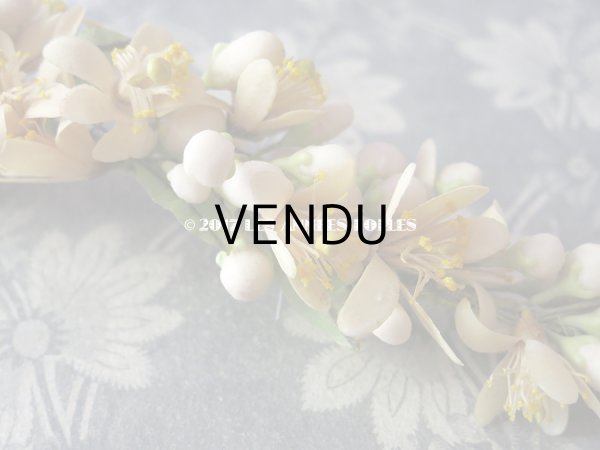 画像14: 1900年代 箱付き アンティーク ワックスフラワーのヘッドリース ウェディング 結婚式 ティアラ オレンジブロッサム (14)