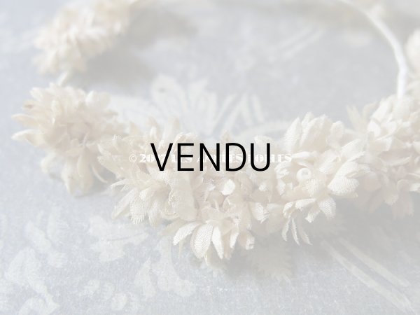 画像7: 19世紀 アンティーク ドール用 布花のヘッドリース (7)