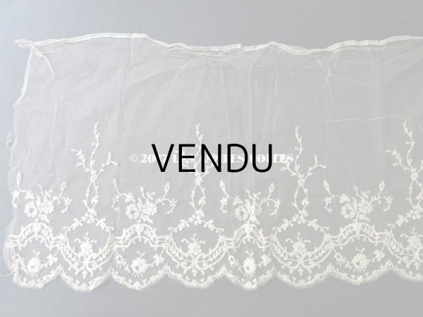 画像6: 1900年代 アンティーク シルク製 レース 花とリーフのガーランド　1m (6)