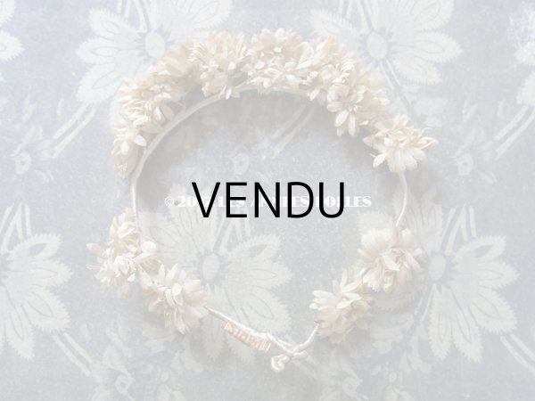 画像4: 19世紀 アンティーク ドール用 布花のヘッドリース (4)