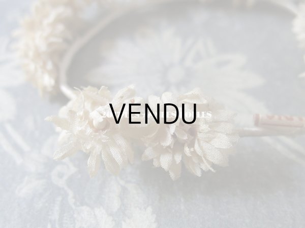 画像9: 19世紀 アンティーク ドール用 布花のヘッドリース (9)