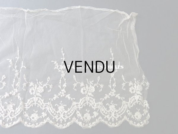 画像8: 1900年代 アンティーク シルク製 レース 花とリーフのガーランド　1m (8)