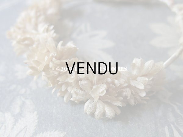 画像8: 19世紀 アンティーク ドール用 布花のヘッドリース (8)