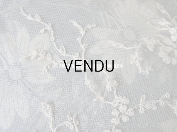 画像5: 1900年代 アンティーク シルク製 レース 花とリーフのガーランド　1m (5)