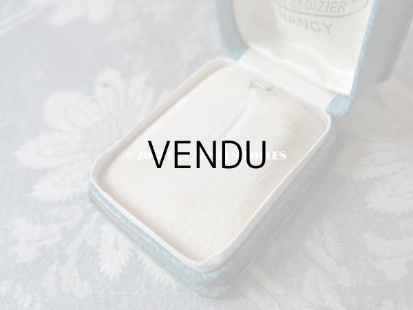 画像9: アンティーク ジュエリーボックス 金彩入り ブルーグリーン (9)