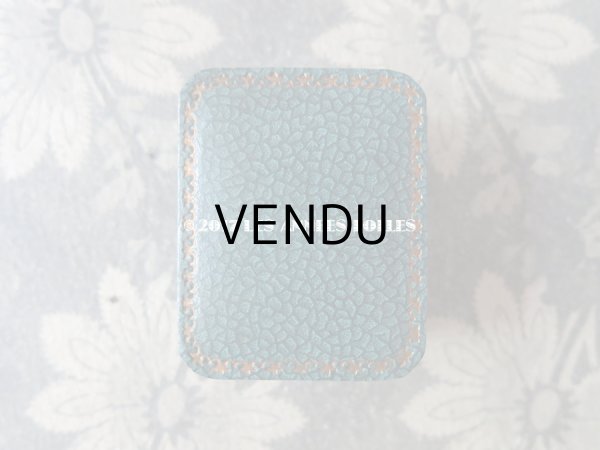 画像3: アンティーク ジュエリーボックス 金彩入り ブルーグリーン (3)