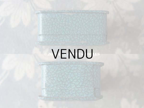 画像5: アンティーク ジュエリーボックス 金彩入り ブルーグリーン (5)