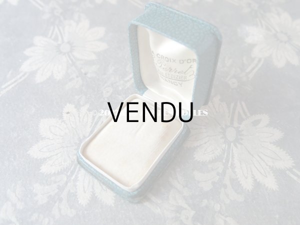 画像7: アンティーク ジュエリーボックス 金彩入り ブルーグリーン (7)