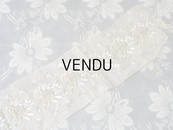 画像5: 1900年代 アンティーク シルク製 パステルカラーの花束の刺繍入りリボン　49cm (5)