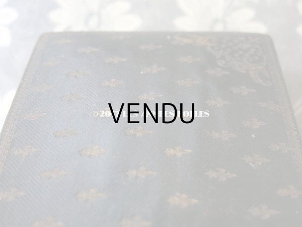 画像4: 19世紀 アンティーク 本革 天使＆百合の紋章 ジュエリーボックス   (4)