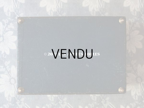 画像5: 19世紀 アンティーク 本革 天使＆百合の紋章 ジュエリーボックス   (5)